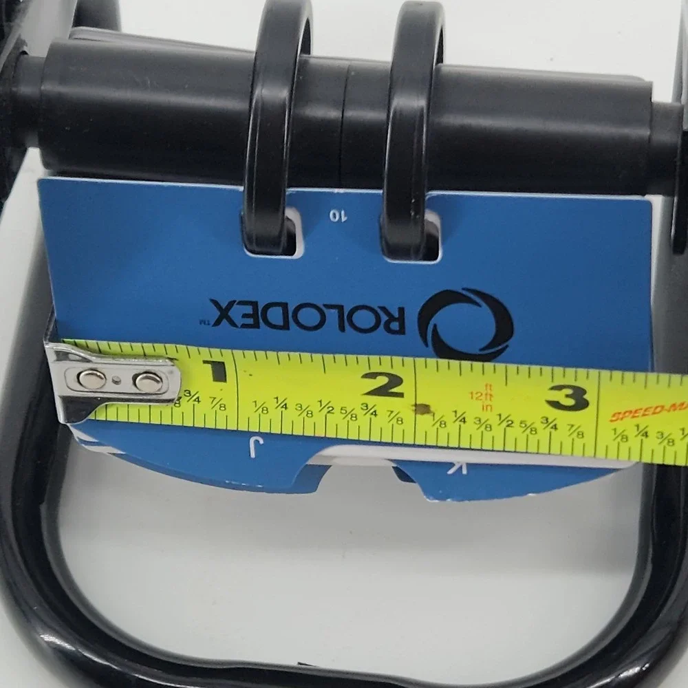Rolodex Mini Rotary Card File Black Desktop Organizer Blue Dividers 3.5 Inch